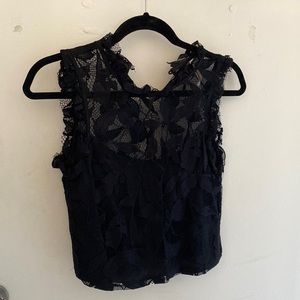 Zara black lace crop top